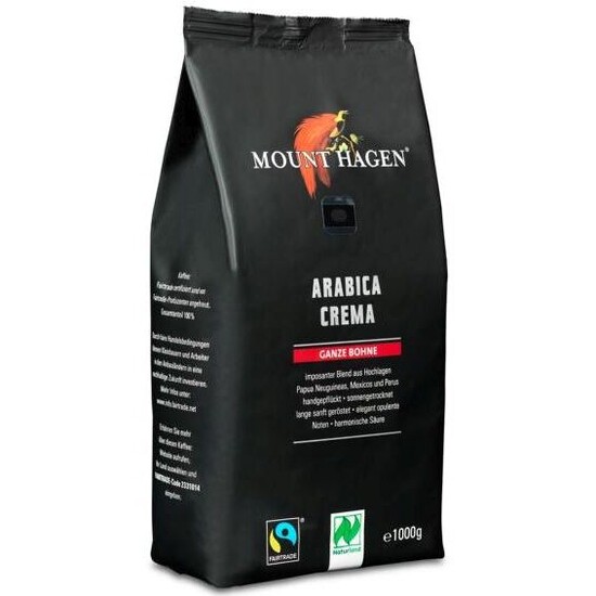 Kaffee Arabica Crema ganze Bohnen bio Naturland Fairtrade Mount Hagen 6x1kg
