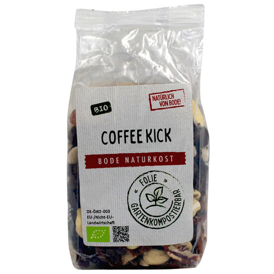 Coffee Kick bio (Nuss-Frucht Mischung Espresso) gartenkompostierbarer Beutel 6x200g