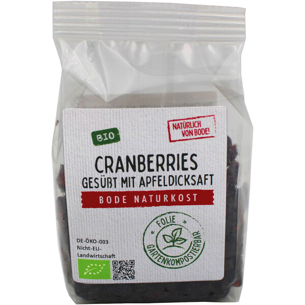 cranberries sweetened with apple juice organic