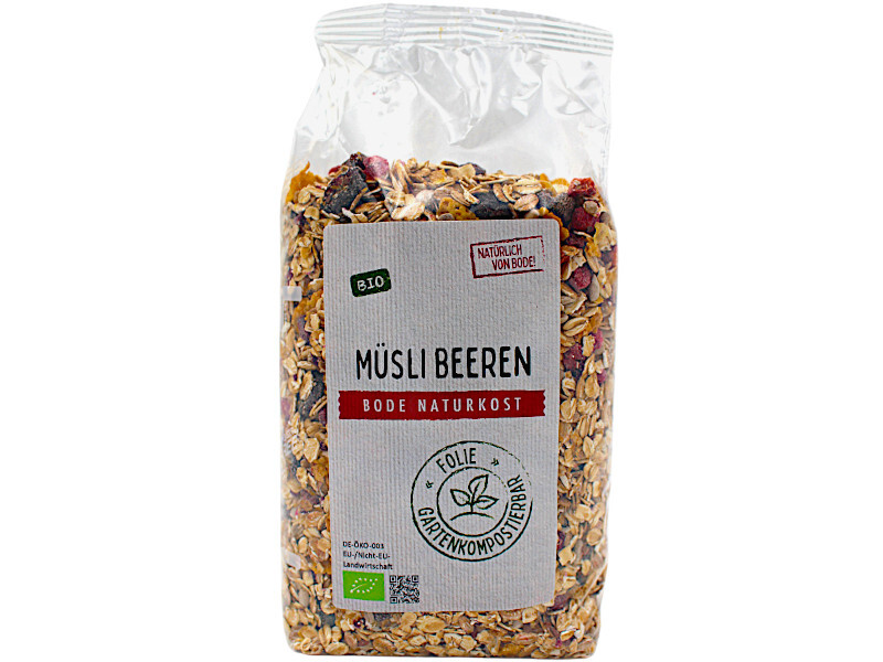 muesli berry organic garden compostable bag 375g