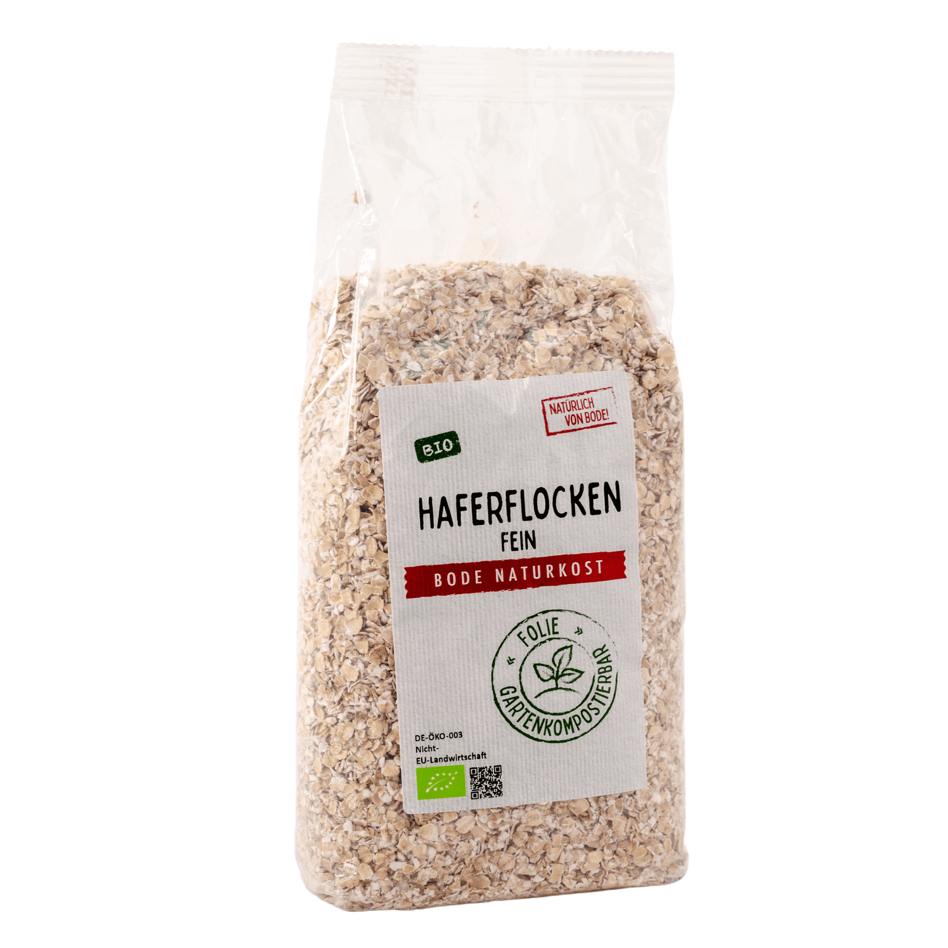 Haferflocken fein bio, gartenkompostierbarer Beutel 500g