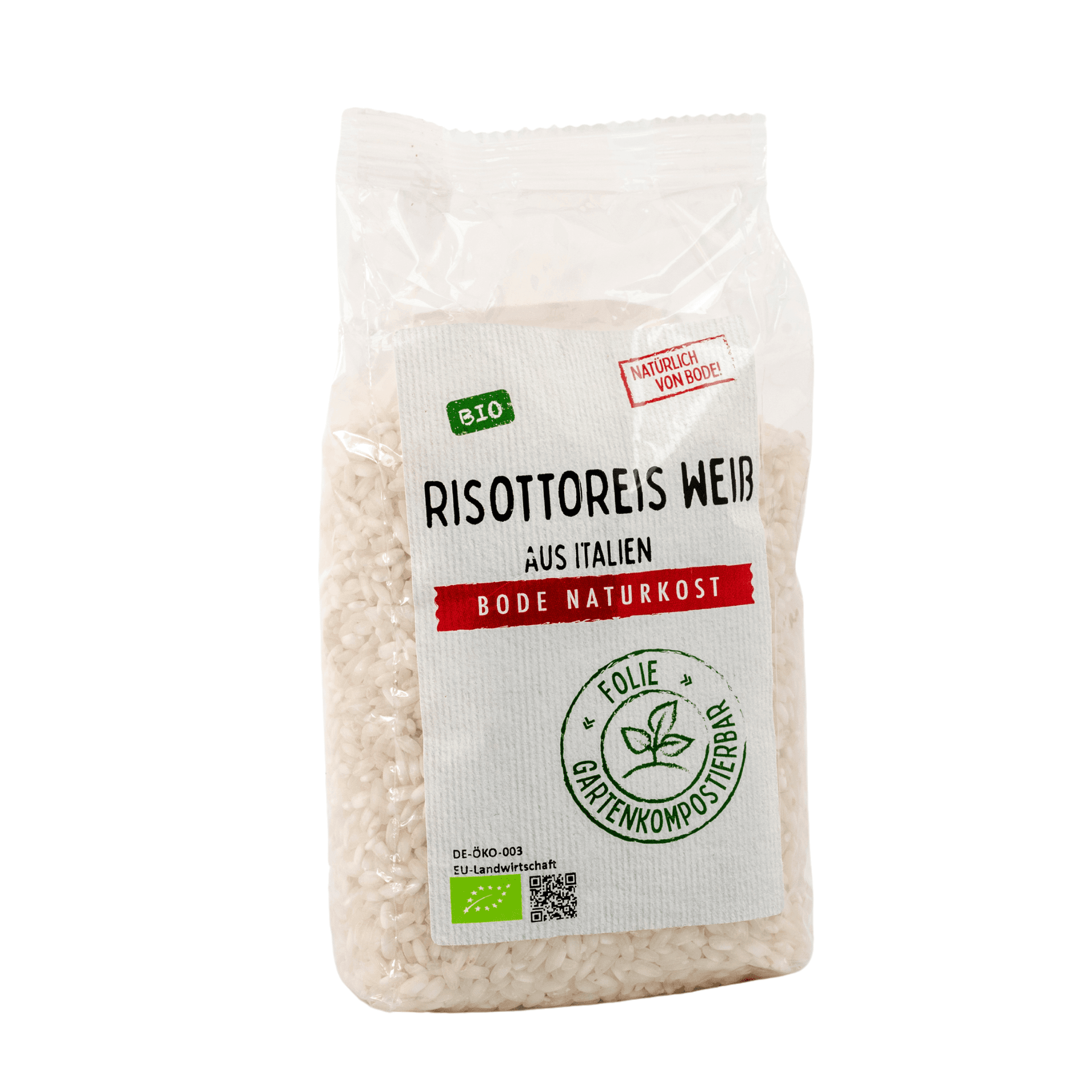 Risottoreis weiß bio Italien, gartenkompostierbarer Beutel 500g