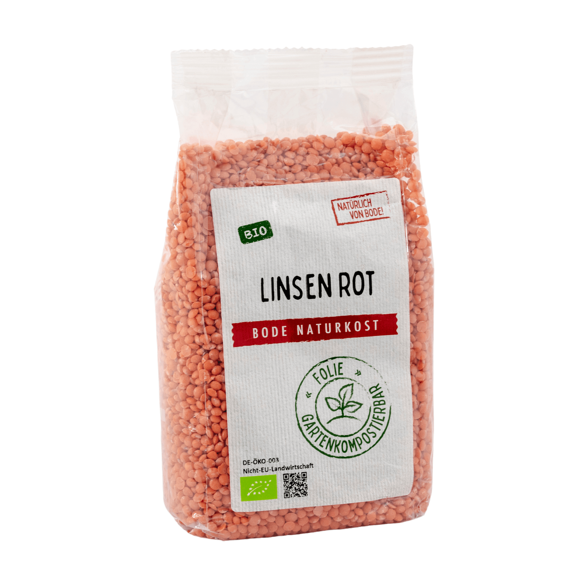 Linsen rot bio, gartenkompostierbarer Beutel 6x500g