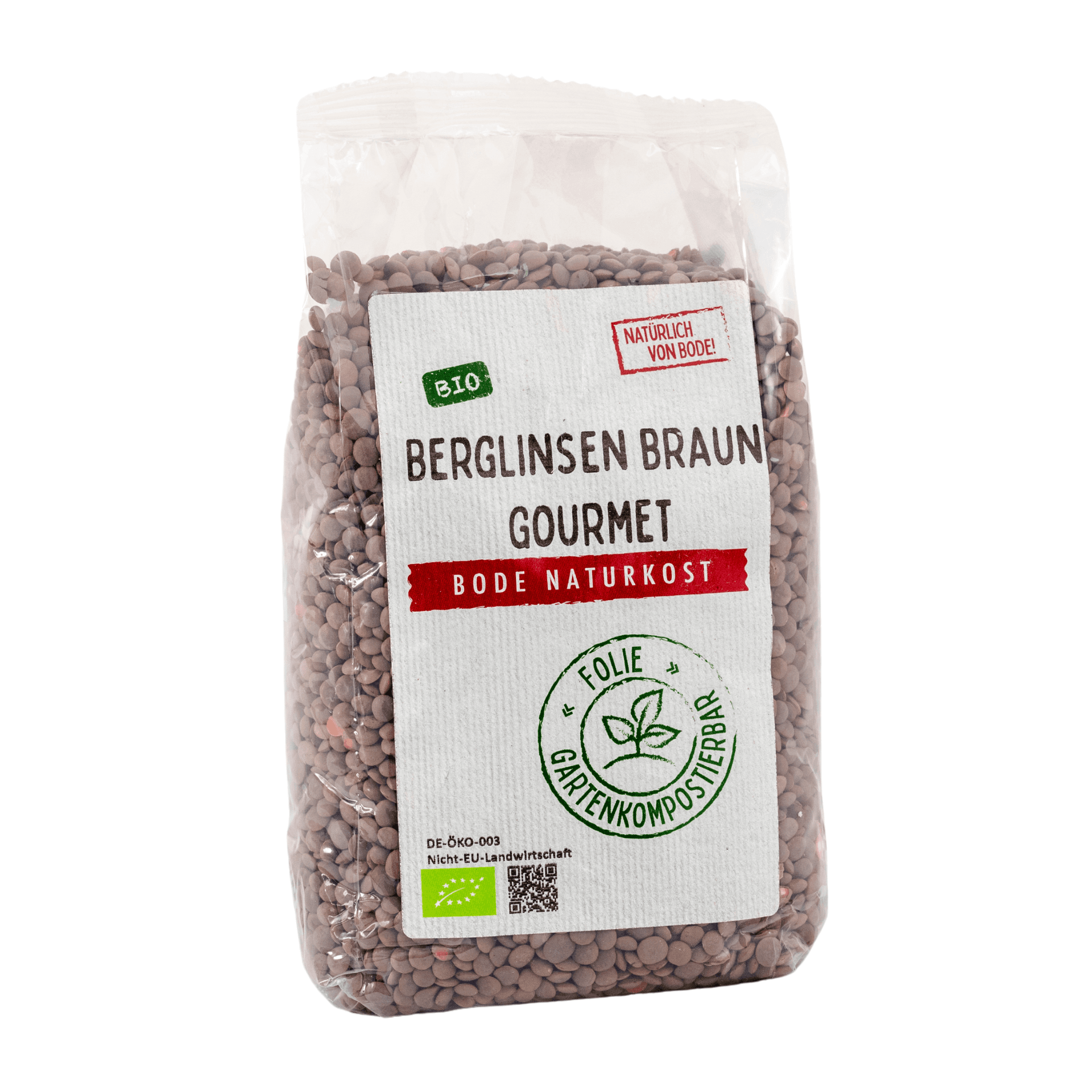 Berglinsen braun bio (Gourmet) gartenkompostierbarer Beutel 6x500g